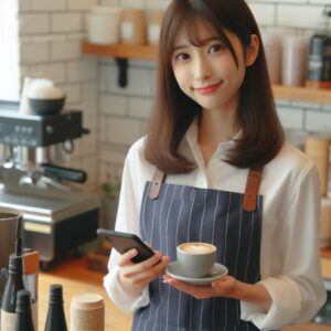 カフェの女性店員画像２