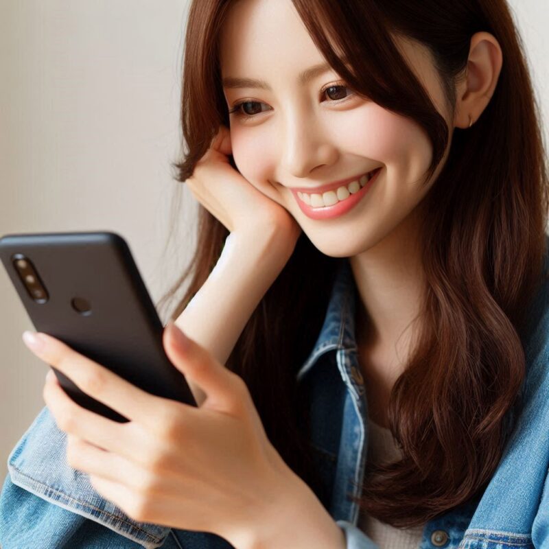 好きな人にlineする男女画像９