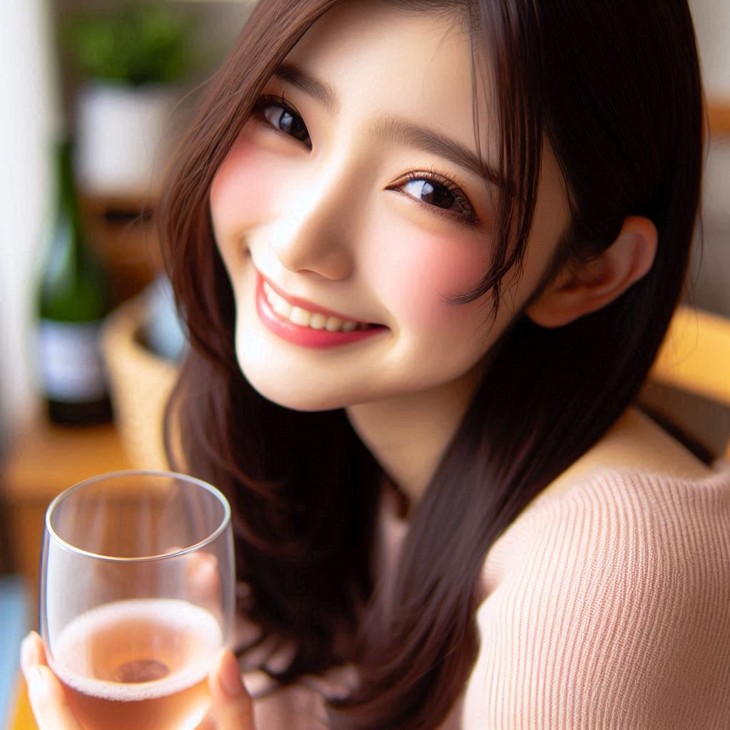 酔うと甘える女性画像１