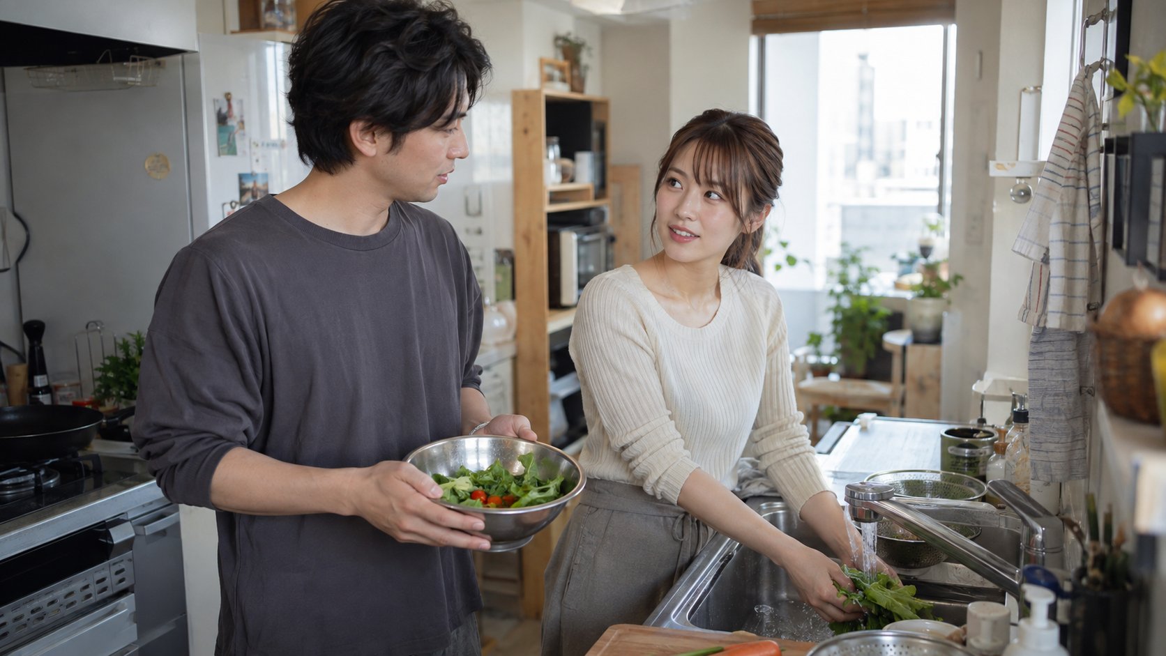 相手の話を遮らず、落ち着いて聞く男女