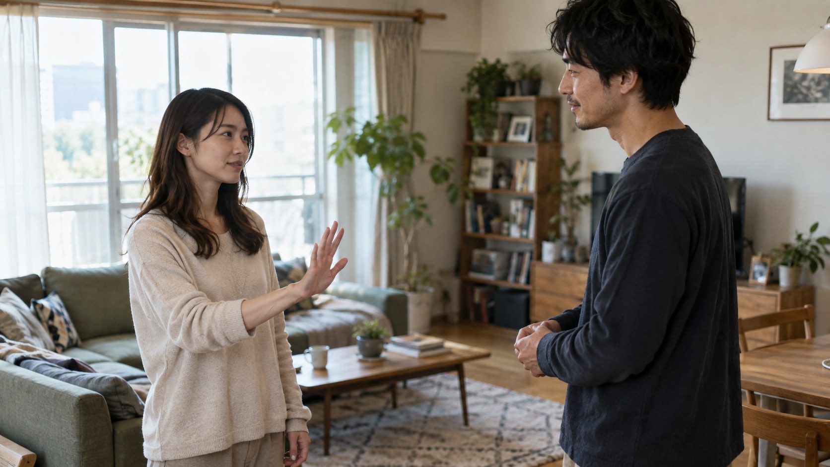 距離を置きたい気持ちを穏やかに伝える女性